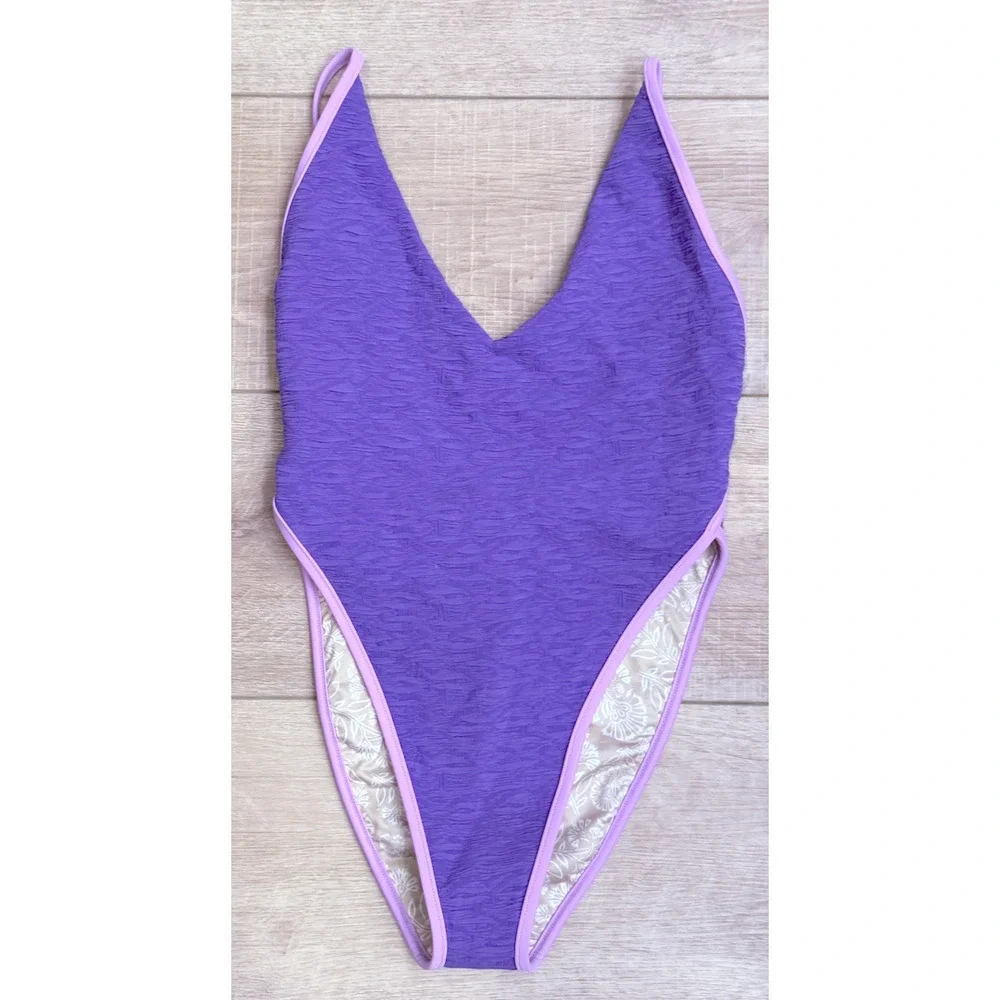 NEW FREE PEOPLE FREE-EST PURPLE AMBER ONE PIECE SWIMSUIT SZ XS